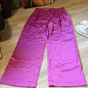 House of Harlow Vibrant Magenta Satin Pants size s